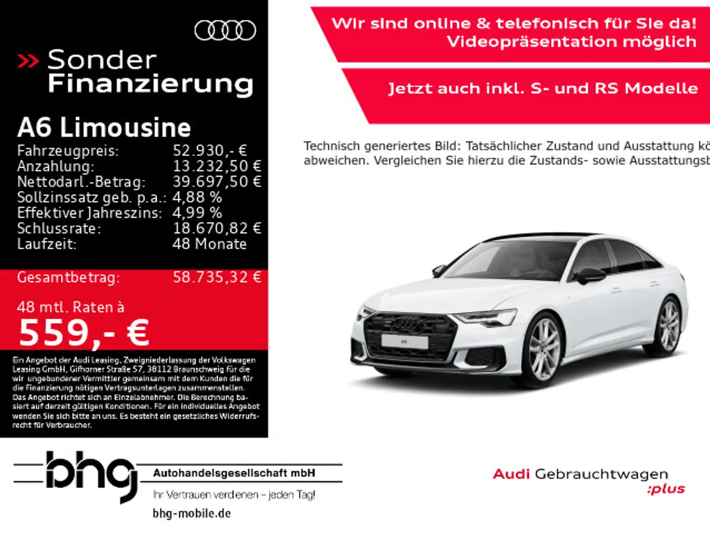 Audi A6 45 TFSI quattro S-Line HUD Pano B&O Weiß - 1
