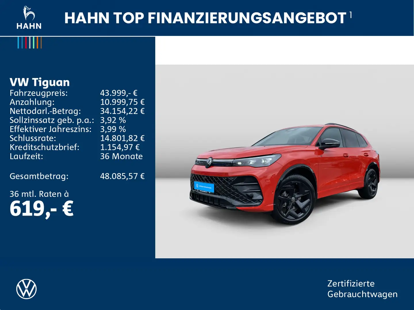 Volkswagen Tiguan 1.5TSI DSG R-Line Black Style Pano Matrix Rot - 2