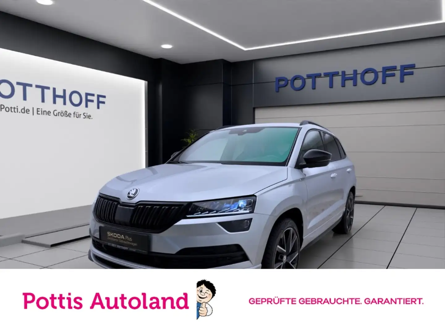 Skoda Karoq 2.0 TSI DSG 4x4 SPORTLINE AHK NAVI PDC ACC Silber - 1