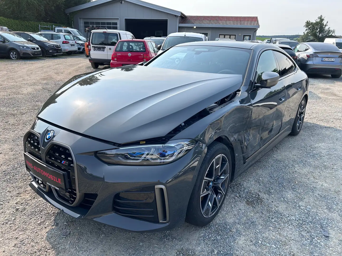 BMW i4 M50 M-Sport Leder Navigation Laser Unfallauto Gris - 1