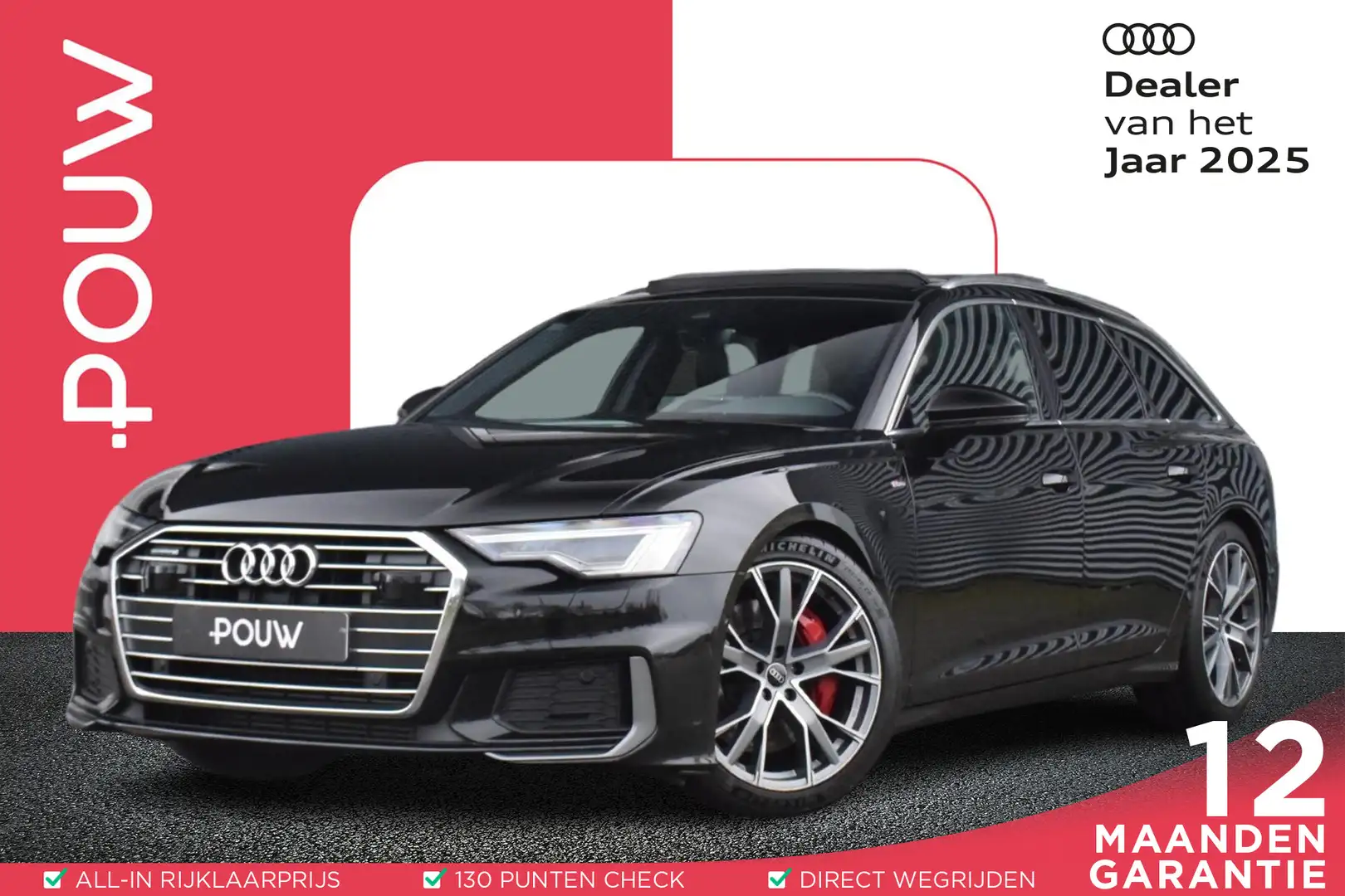 Audi A6 Avant 55 TFSIe 367pk quattro Competition | SoH 92% Zwart - 1