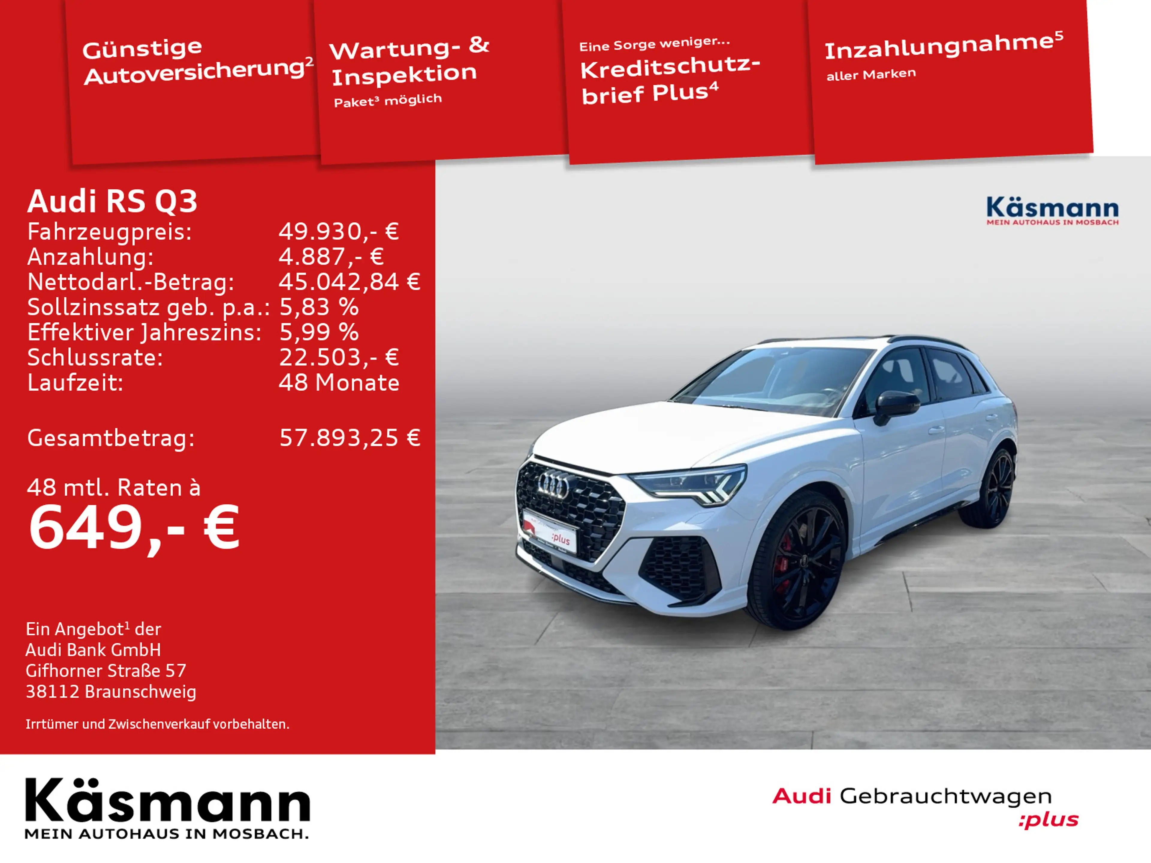 Audi RS Q3 quattro RS-AGA AHK PANO MATRIX 360° SONOS — photo 2