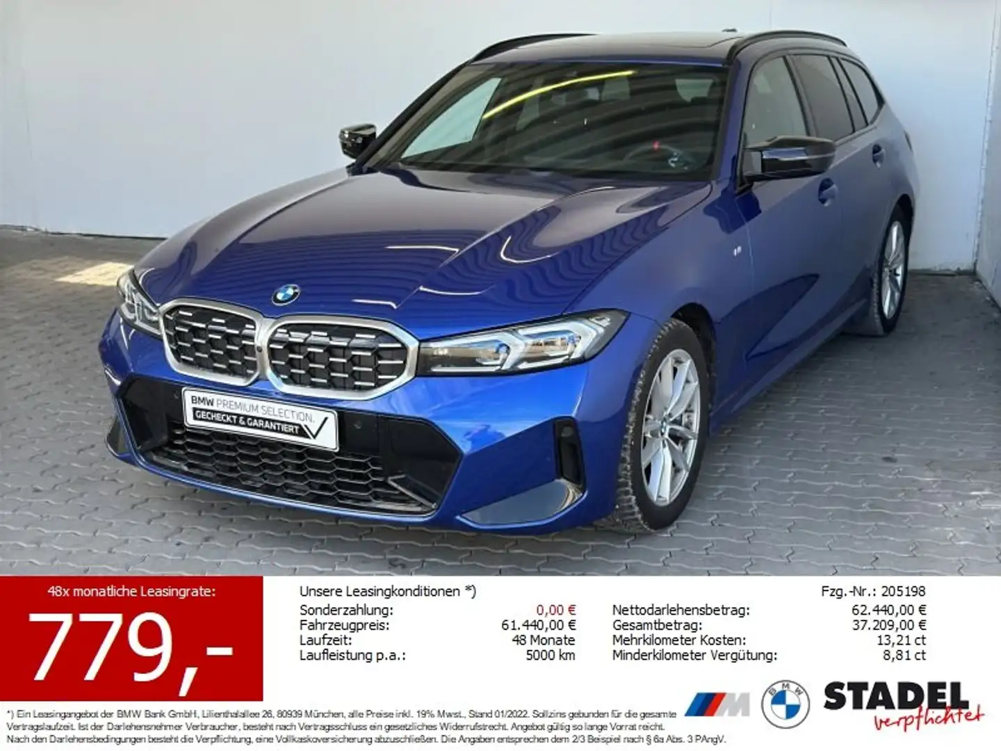 BMW 340 Md xDrive Touring Navi.LED.360°.DriveAs.Pano Blau - 1