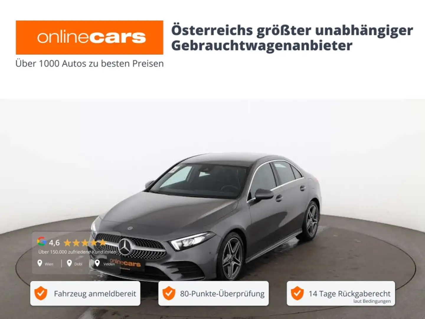 Mercedes-Benz A 200 AMG-Line Aut LED LEDER NAVI R-CAM TEMPOMAT Grau - 1