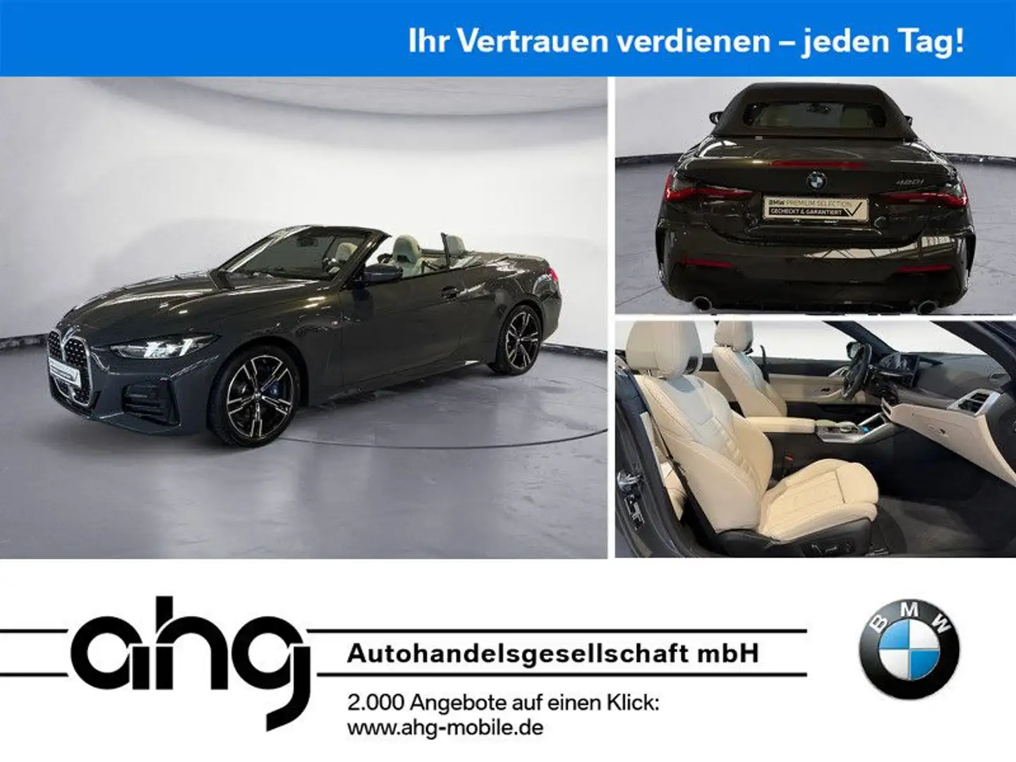 BMW 420 i Cabrio M Sport Head UP Gris - 1
