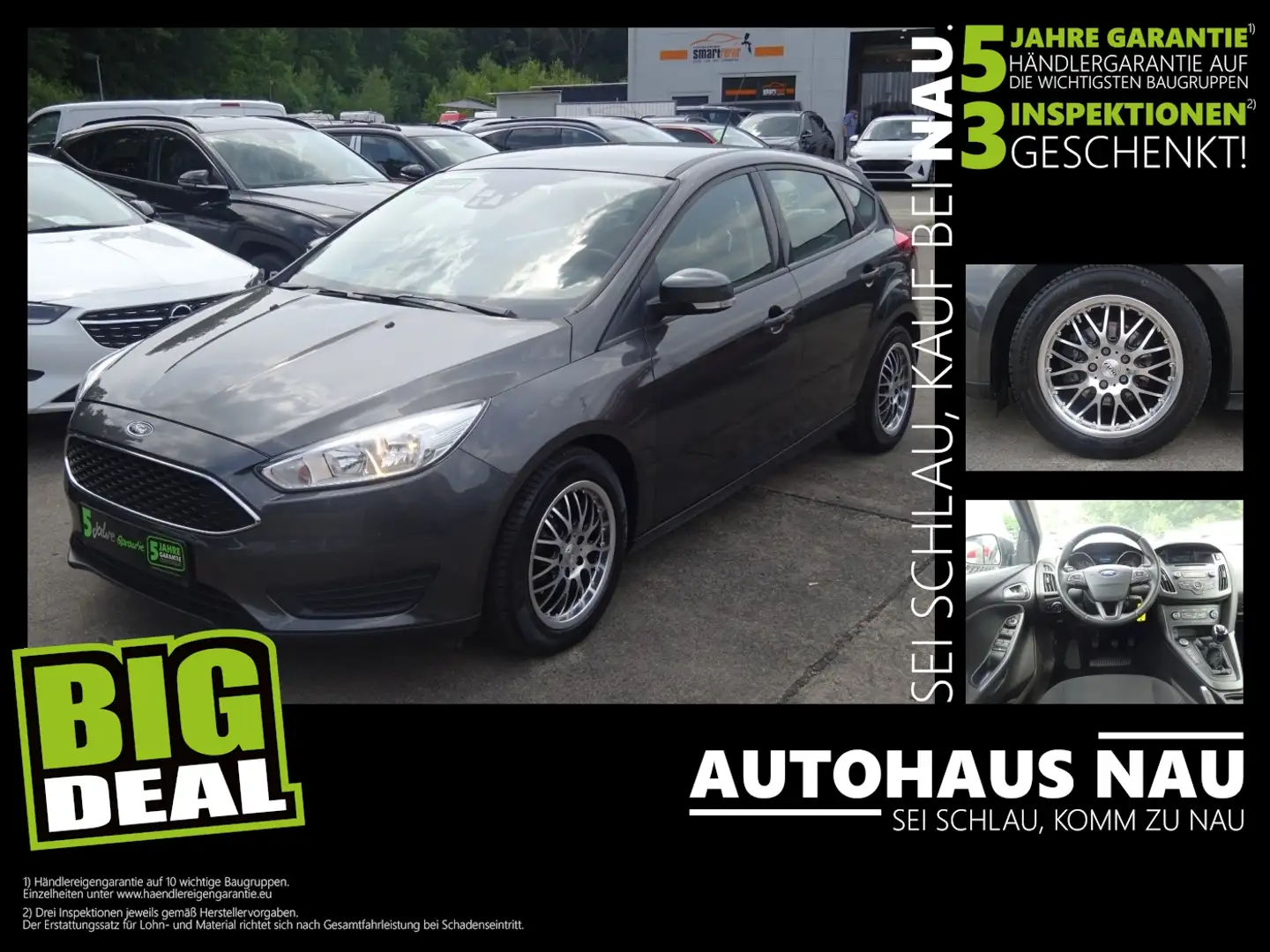 Ford Focus 1.0 EcoBoost Trend Inspektionspaket BigDeal Grau - 1