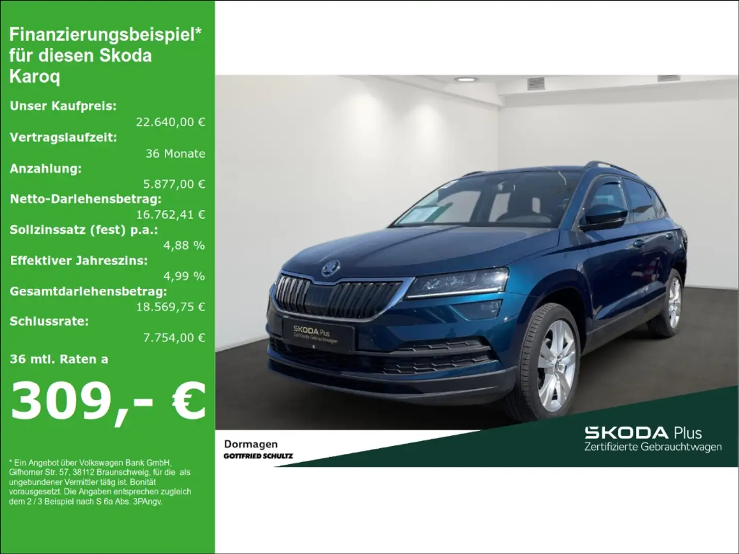 Skoda Karoq STYLE 1.5 TSI DSG AHK STANDHZ. NAVI LED KAMERA SMA Bleu - 1