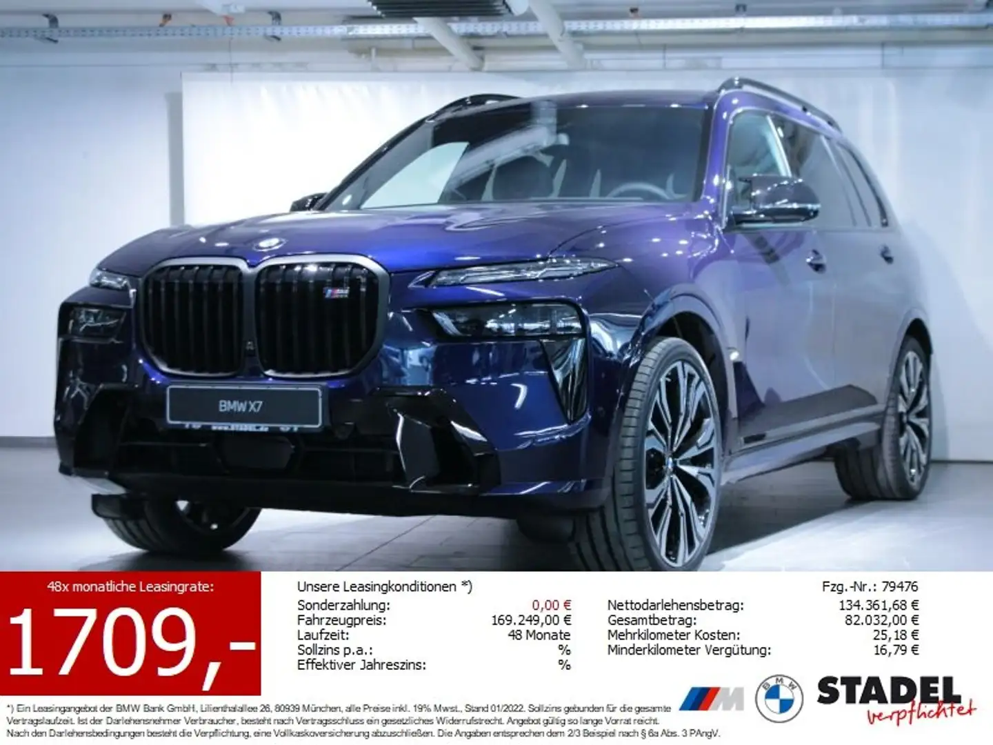 BMW X7 M 60i xDrive Blau - 1