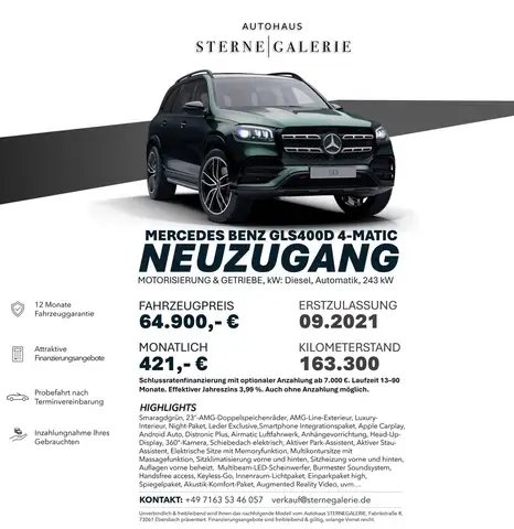 Mercedes-Benz GLS 400 D/AMG-LINE/LUXURY/DISTRO+/AIRM/AHK/MASSA