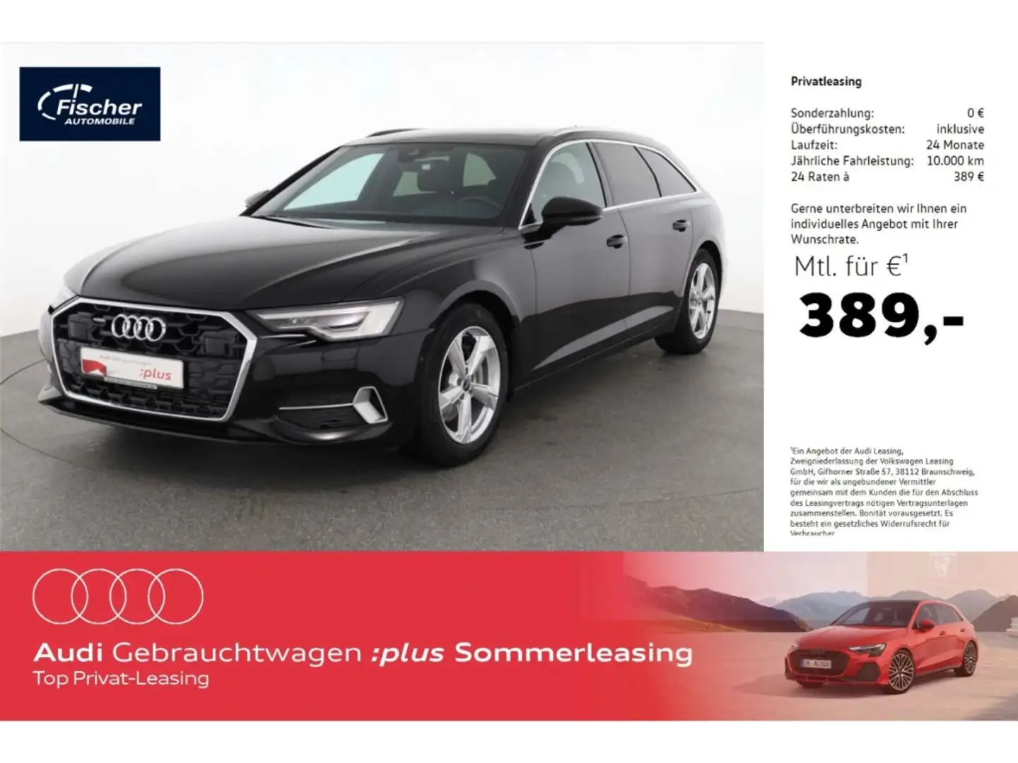 Audi A6 Avant 45 TFSI qu. advanced AHK/Leder/P-Dach Schwarz - 1