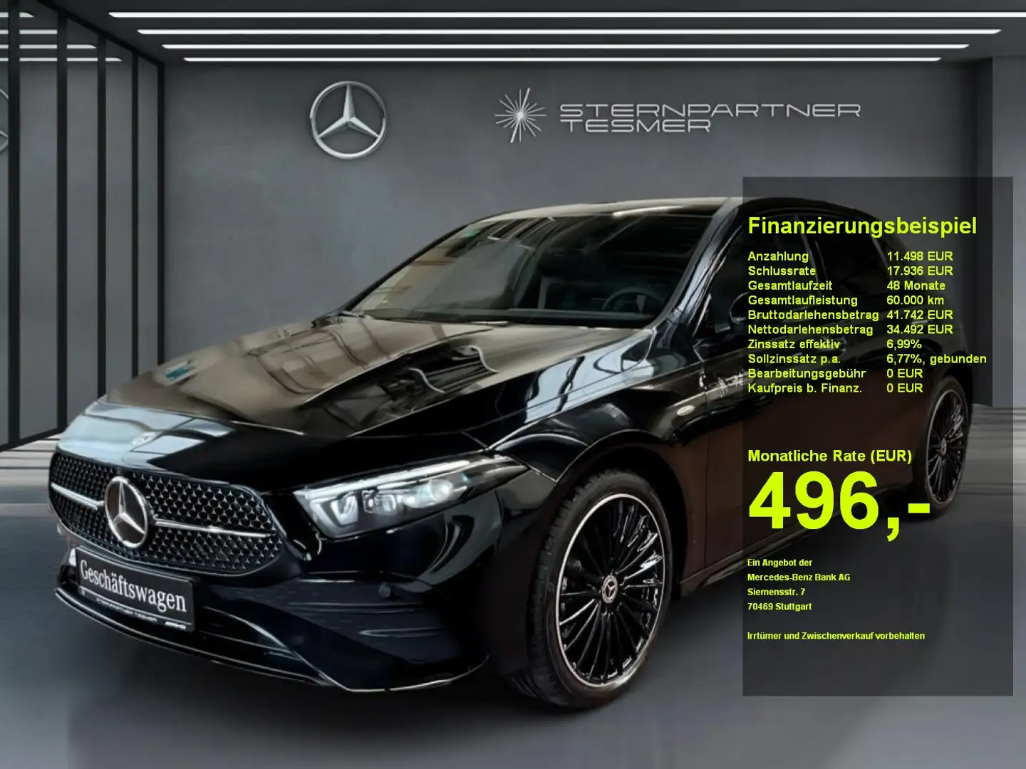 Mercedes-Benz A 250 e Kompaktlimousine mit EQ Hybrid Technologie SPECI Zwart - 1