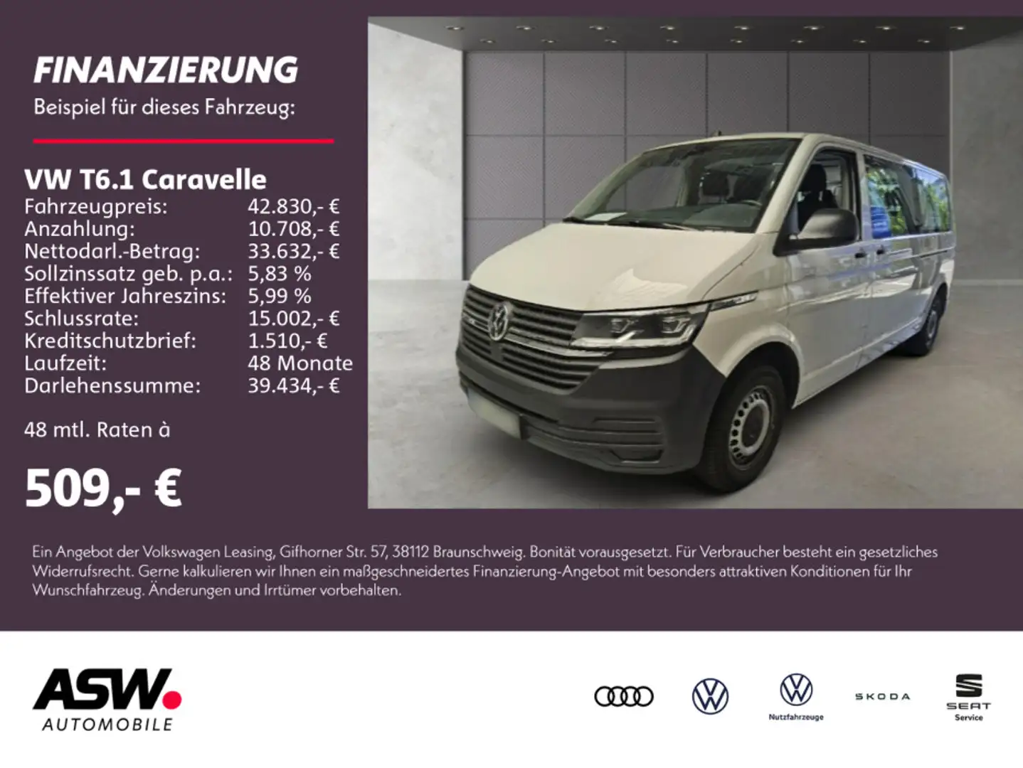 Volkswagen T6.1 Caravelle 2.0TDI DSG LED Klima Navi PDC 9-S Wit - 1