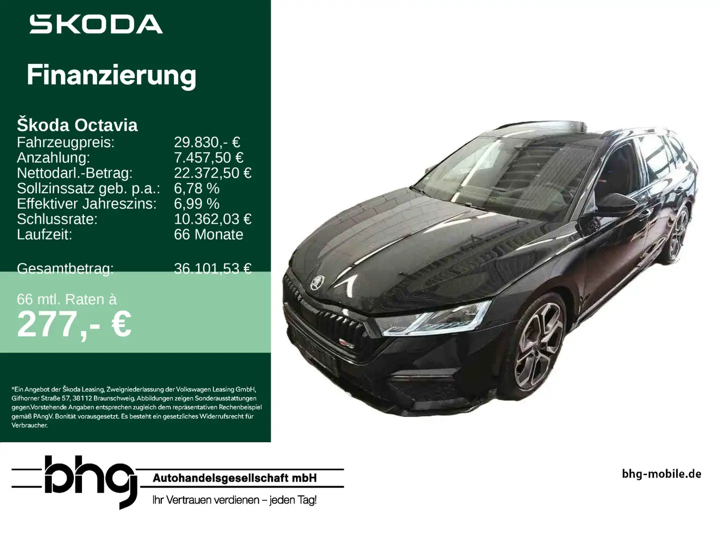 Skoda Octavia Combi RS 2.0 TDI DSG 4x4 PanoDach HUD Na Schwarz - 1