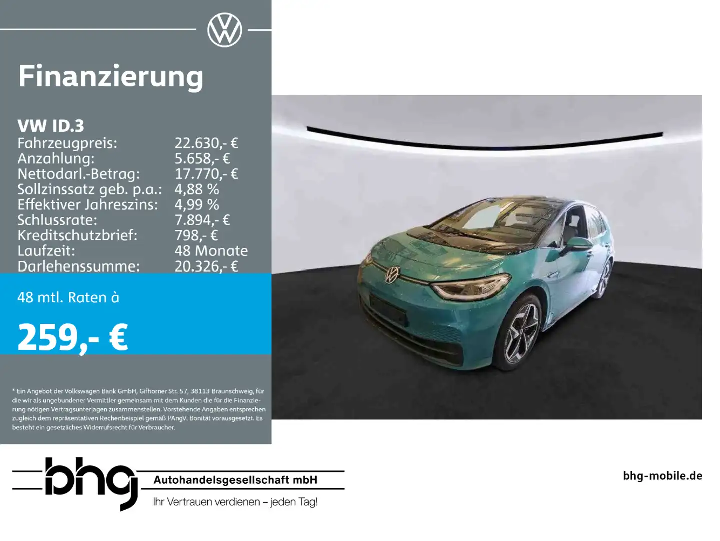 Volkswagen ID.3 Performance Pro Family MatrixLED ACC-Front- Blau - 1