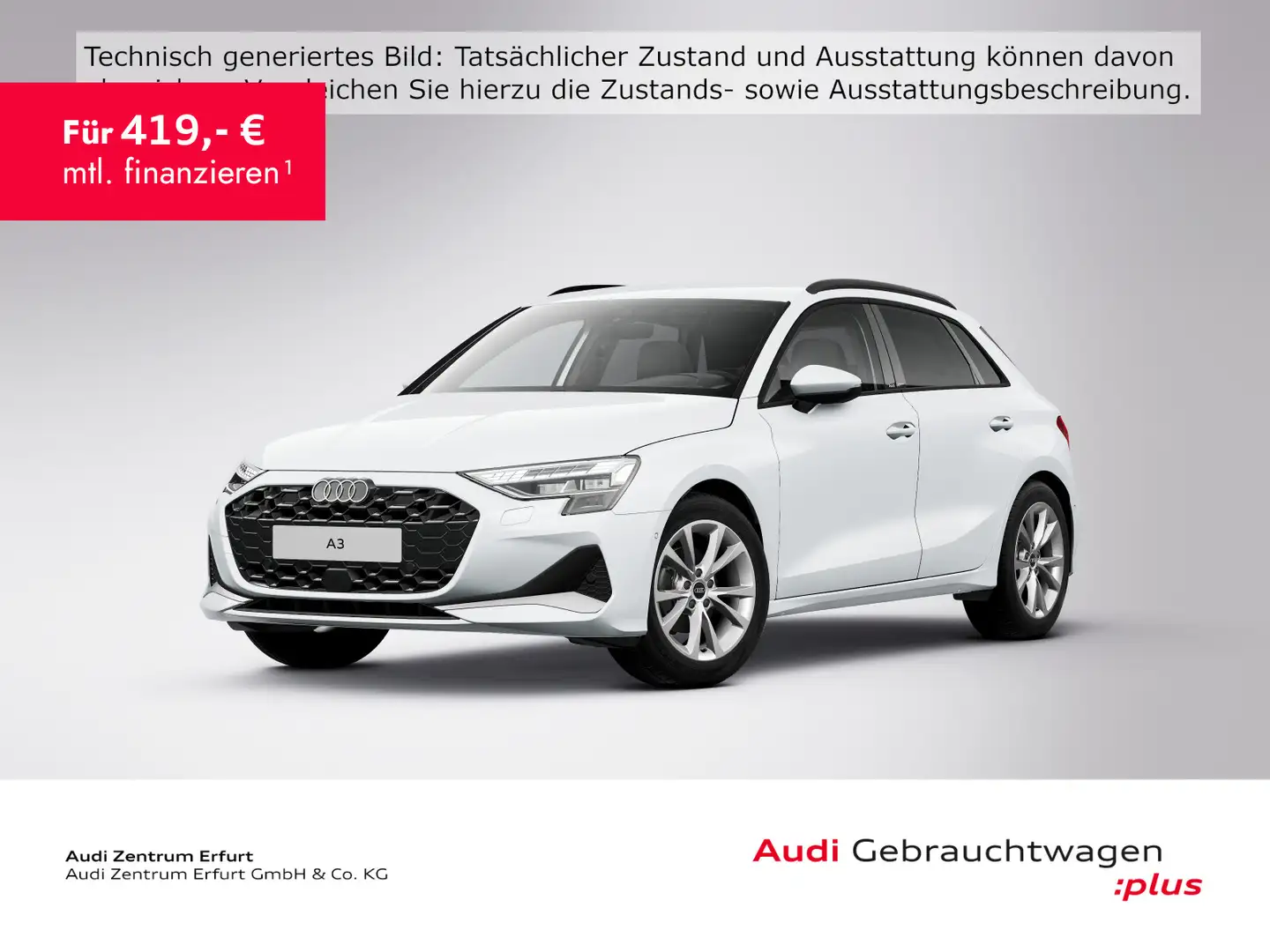 Audi A3 30 TFSI S tronic advanced Weiß - 1