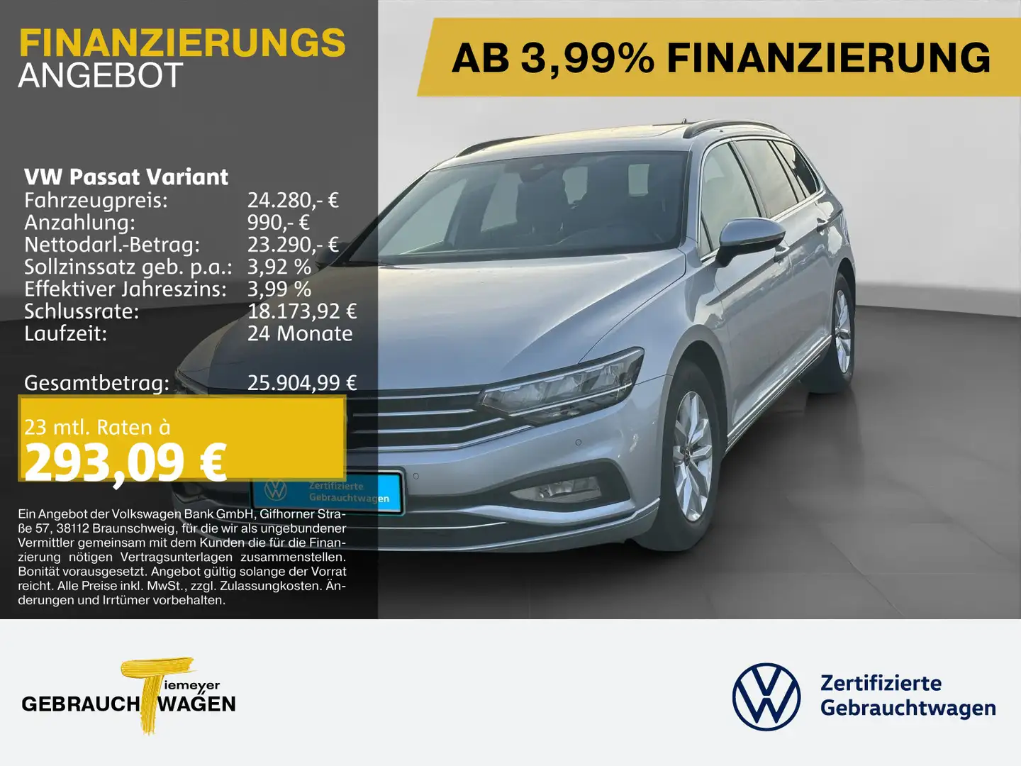 Volkswagen Passat Variant 2.0 TDI DSG BUSINESS PANO AHK KAM Silber - 1