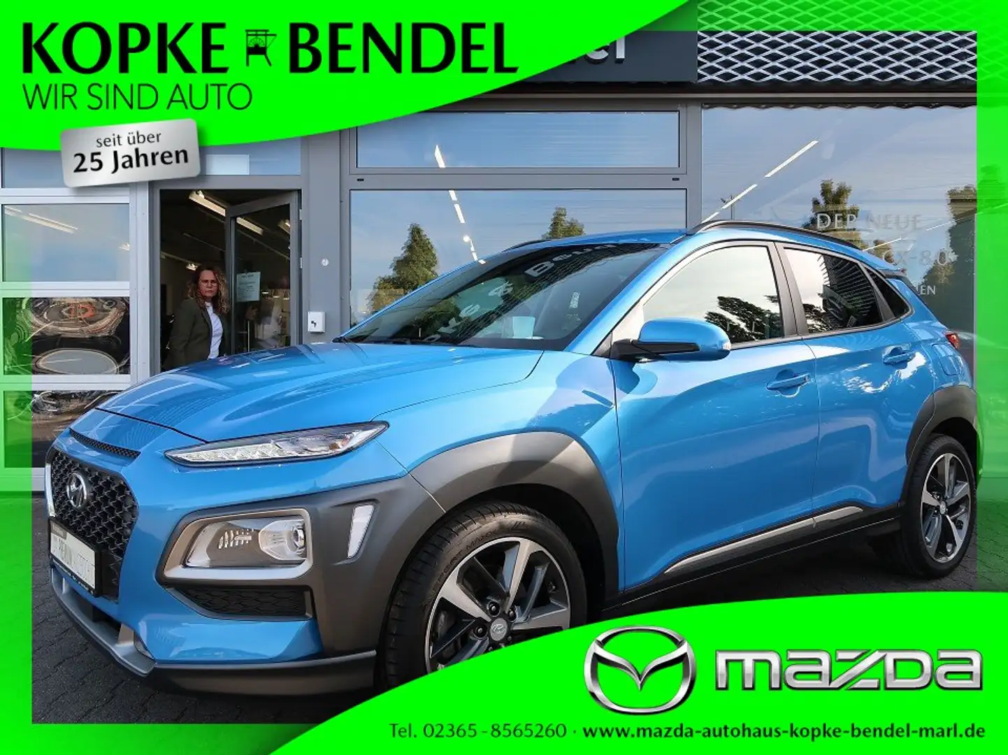 Hyundai KONA 1.6 T-GDI Premium 4WD*1.Hand*Scheckheft*VOLLaussta Blauw - 1