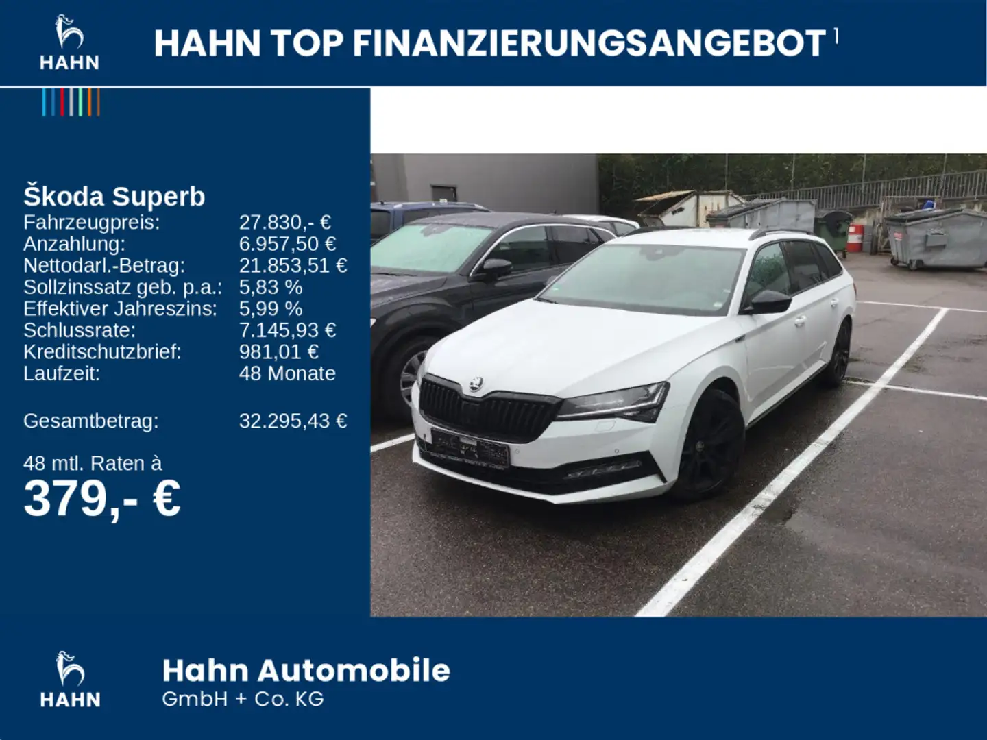 Skoda Superb Combi SportLine 1.5TSI DSG Matrix-Beam CA Weiß - 2