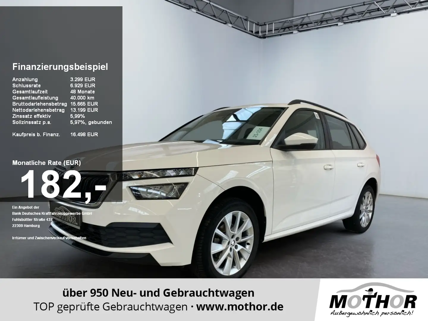 Skoda Kamiq Active 1.0 TSI AHK Ganzjahresreifen Weiß - 1