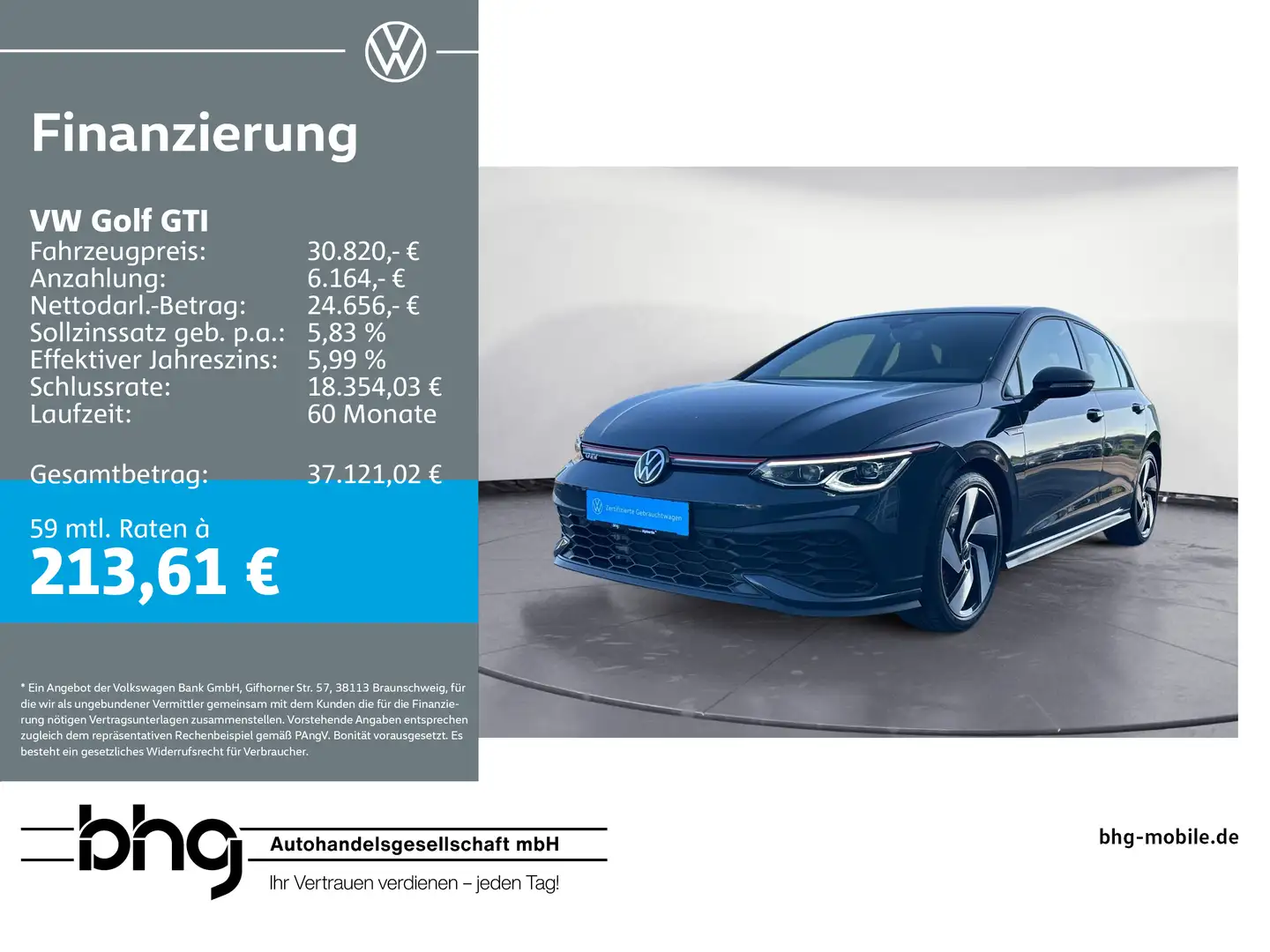 Volkswagen Golf GTI DSG Clubsport Navi ACC Matrix Pano Kame Gris - 1