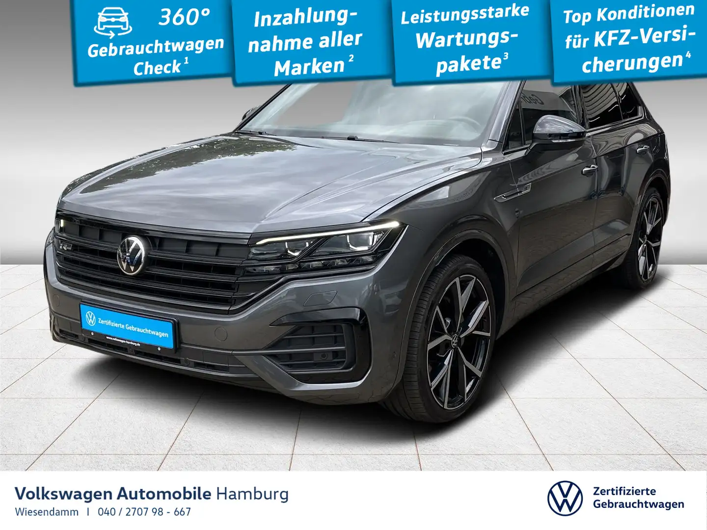 Volkswagen Touareg 3.0 V6 TDI R-Line 4M AHK/HUD/PANO/STANDH Gris - 1
