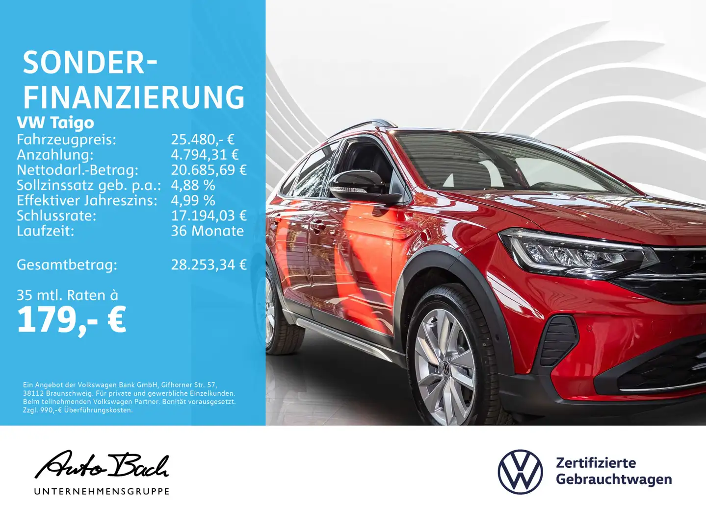 Volkswagen Taigo 1.0 TSI "Goal" Navi LED ACC EPH DAB Rot - 2