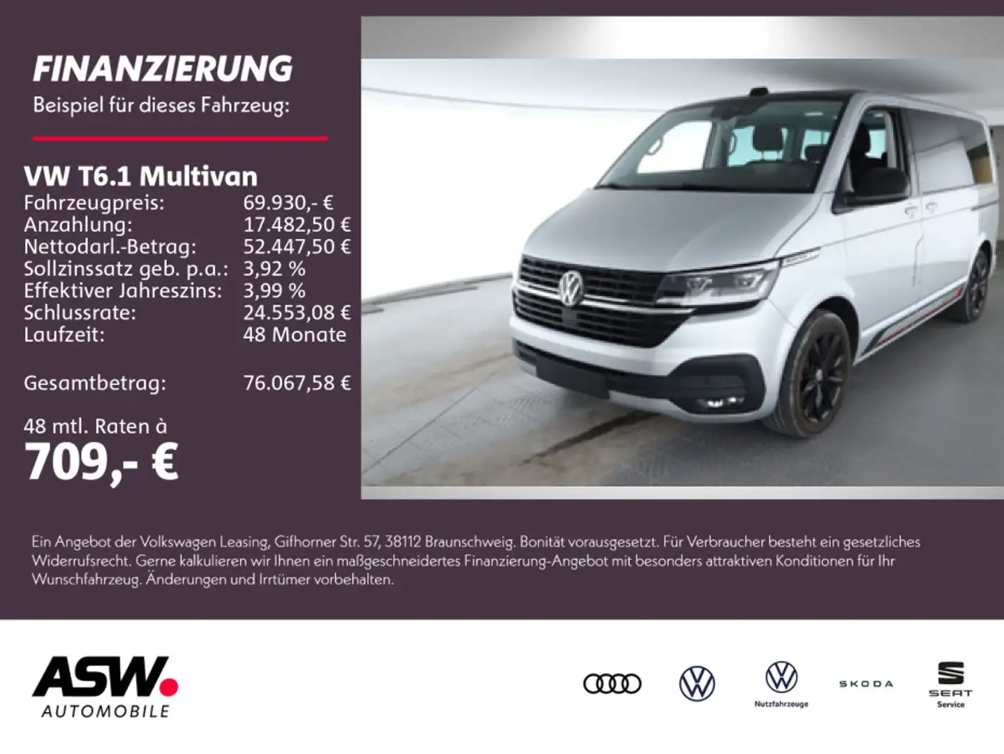 Volkswagen T6.1 Multivan Edition 2.0TDI 4M DSG AHK Navi ACC Silber - 1