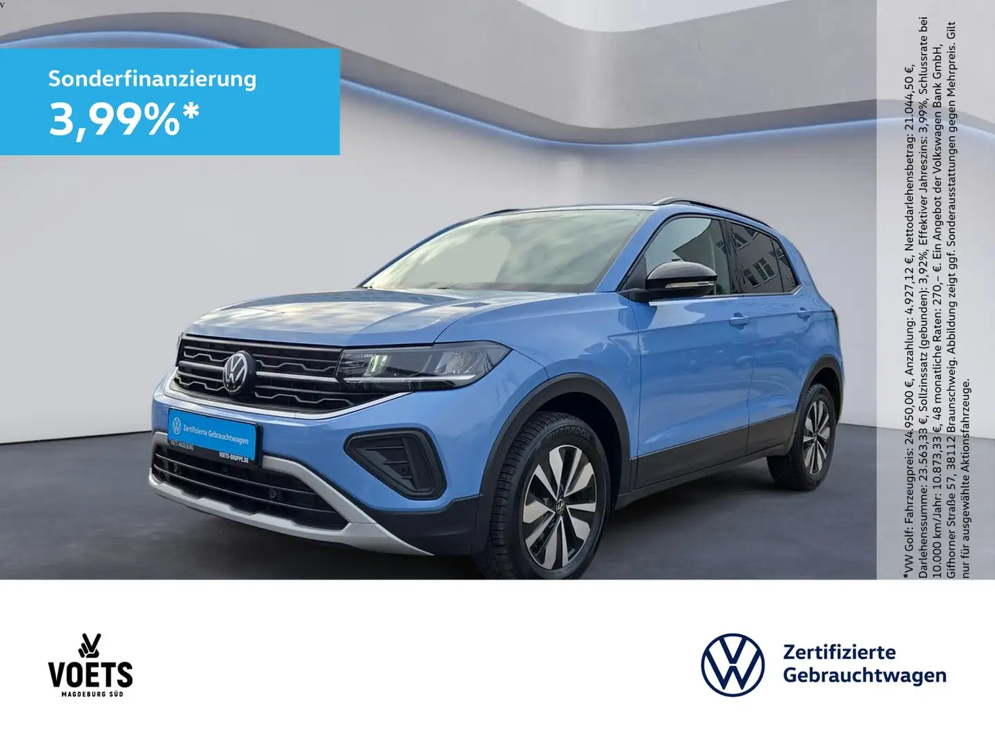 Volkswagen T-Cross GOAL 1.0 TSI LED+ACC+APP-CONNECT Bleu - 1