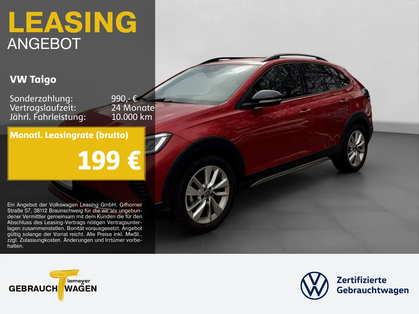 Volkswagen Taigo 1.0 TSI DSG GOAL LED NAVI SITZHZ ACC LM17 Rot - 1