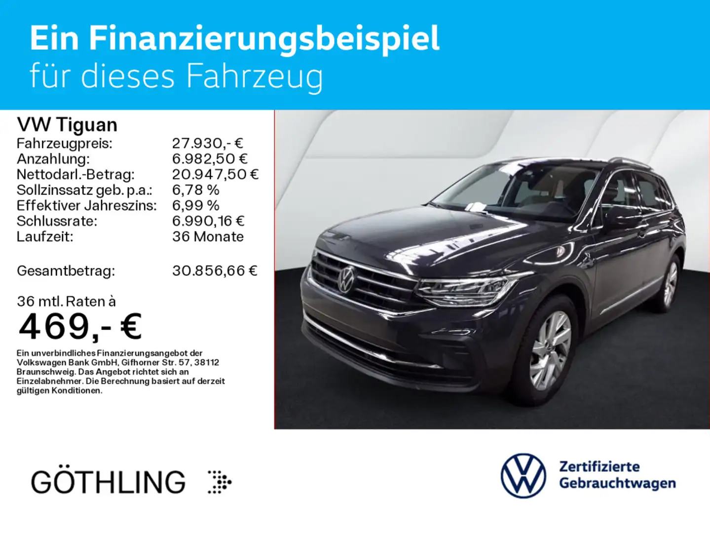 Volkswagen Tiguan LIFE 2.0 TDI*NAVI*KAM*ACC*SPUR*LED*AHK Grau - 2