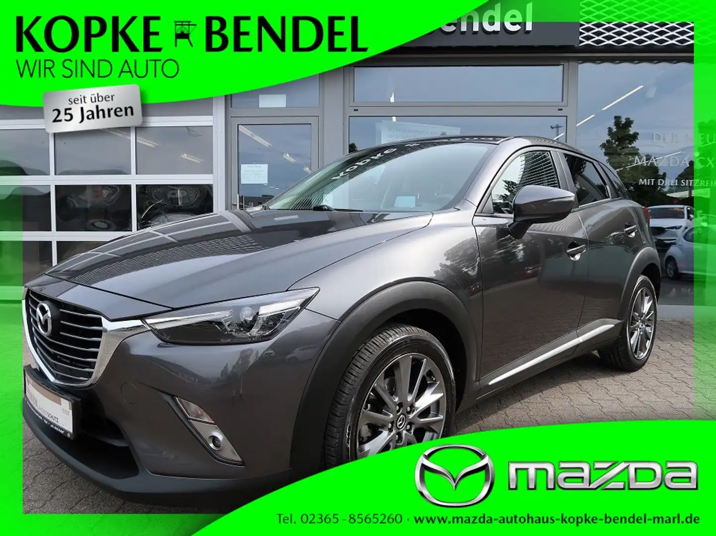 Mazda CX-3 SKYACTIV-Automatik*wie Jahreswagen*viele Extras* K Grijs - 1