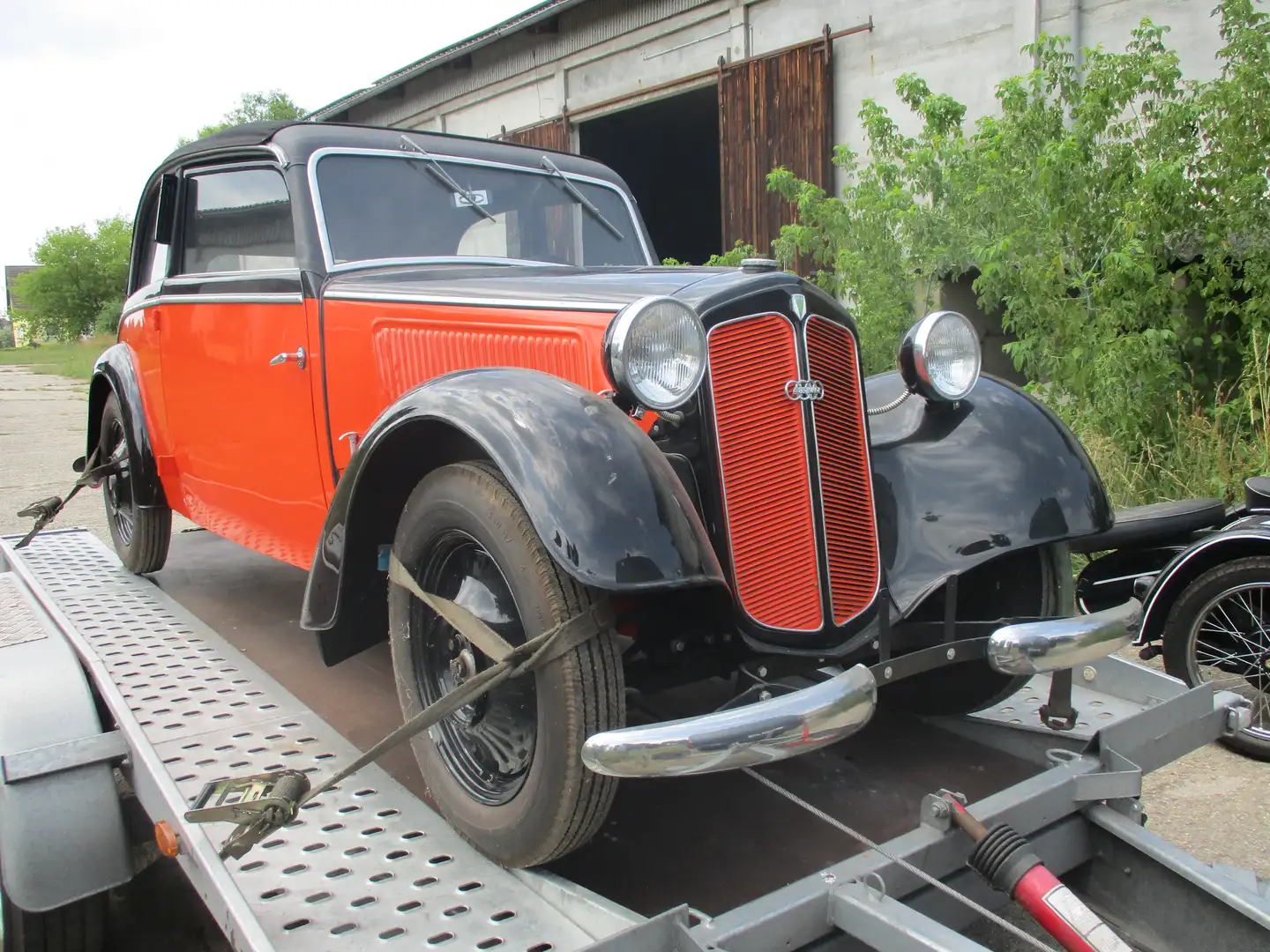 Oldtimer DKW F 7 Cabriolimousine Stahlblech Export Червоний - 1
