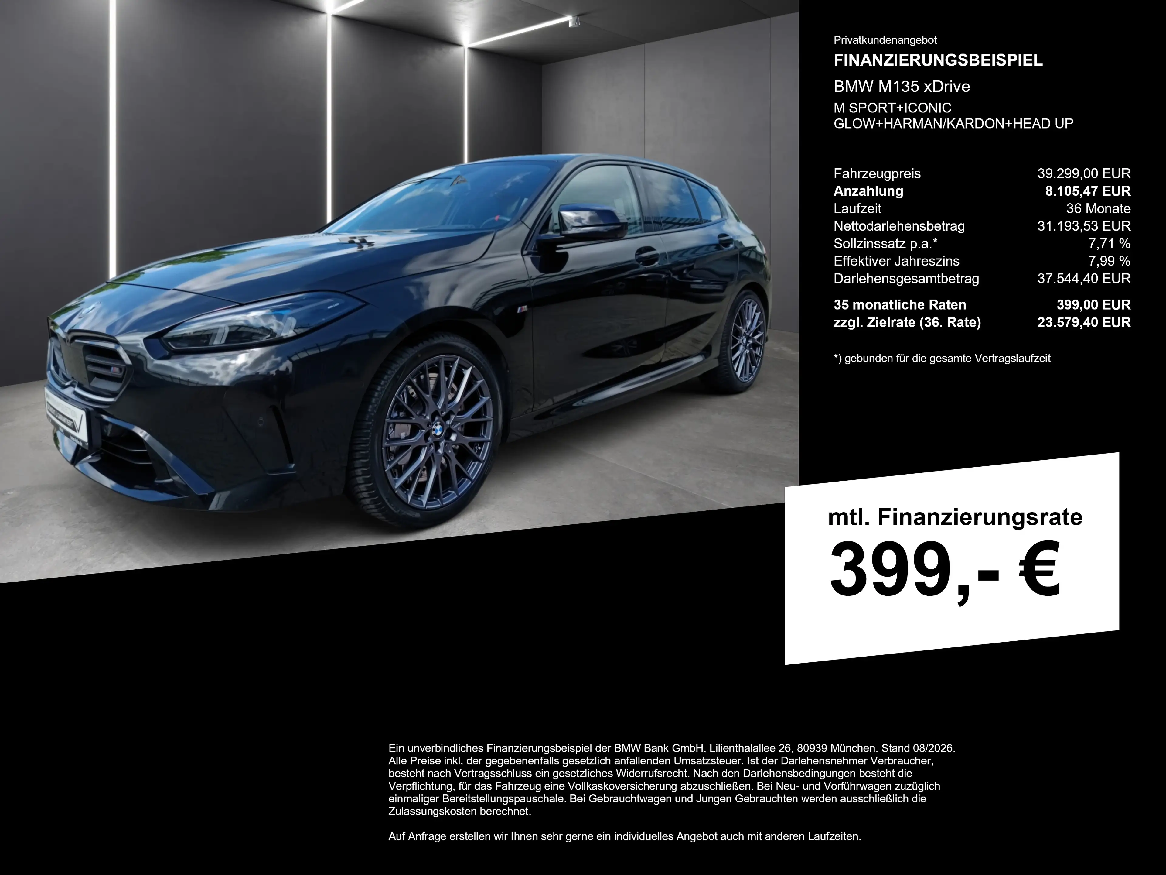 BMW 135 M135 xDrive M SPORT+ICONIC GLOW+HARMAN/KARDON+HEAD — photo 2