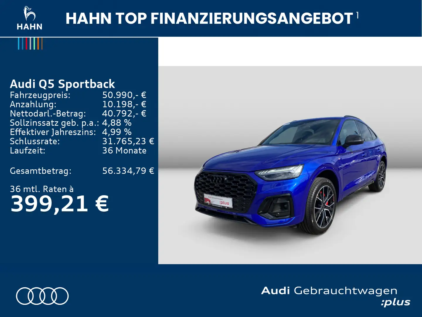 Audi Q5 40TDI qua S-line S-trc Matrix HUD A Blau - 2