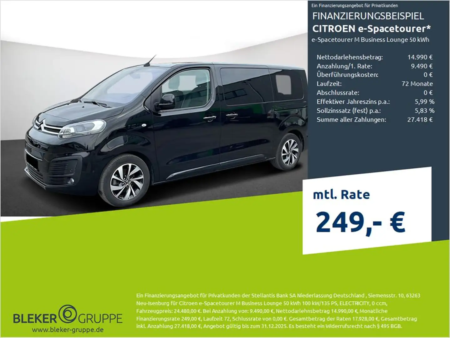 Citroen Spacetourer e-Spacetourer M Business Lounge 50 kWh Noir - 1