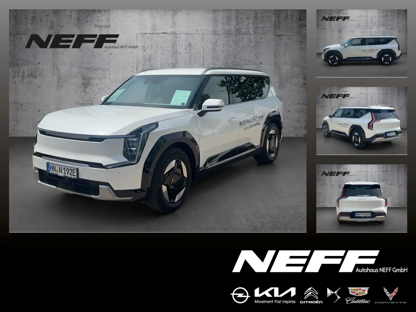 Kia EV9 Elektro 99.8-kWh 4xSHZ/Bel, Leder elSitz PDC Weiß - 1