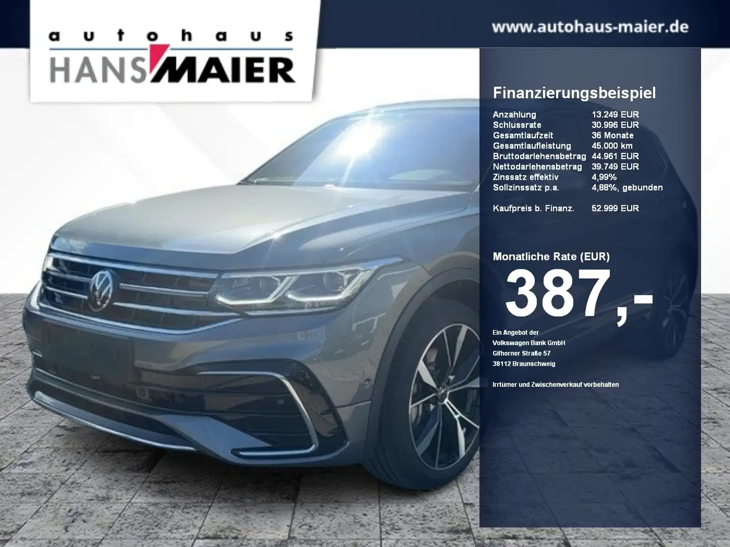 Volkswagen Tiguan Allspace R-Line TSI 4MOT. DSG AHK DCC Grau - 1