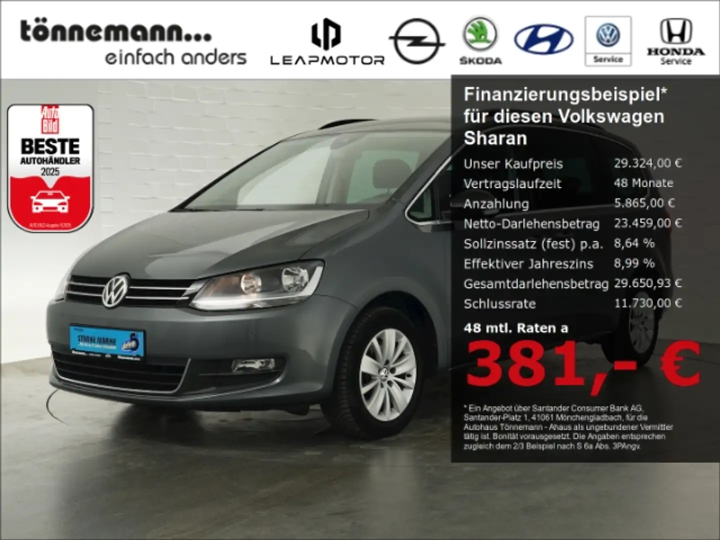 Volkswagen Sharan COMFORTLINE TDI DSG 7-SITZER+NAVI+SITZHEIZUNG+SPOR Grau - 1