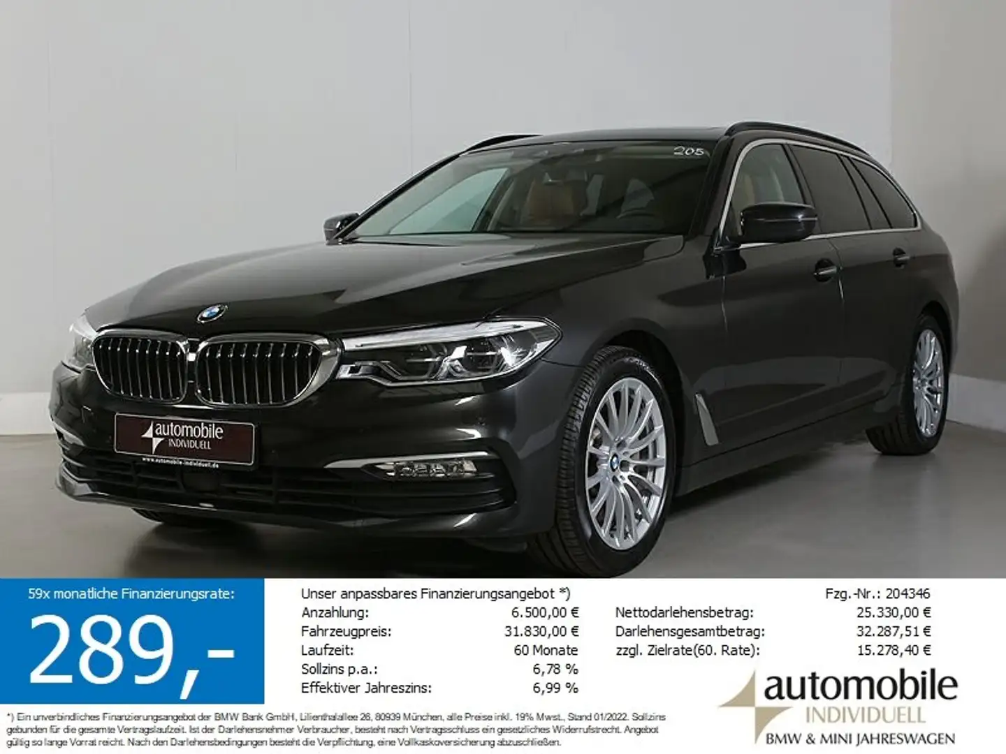 BMW 520 d AT LED Live Cockpit Professional HuD Gris - 1