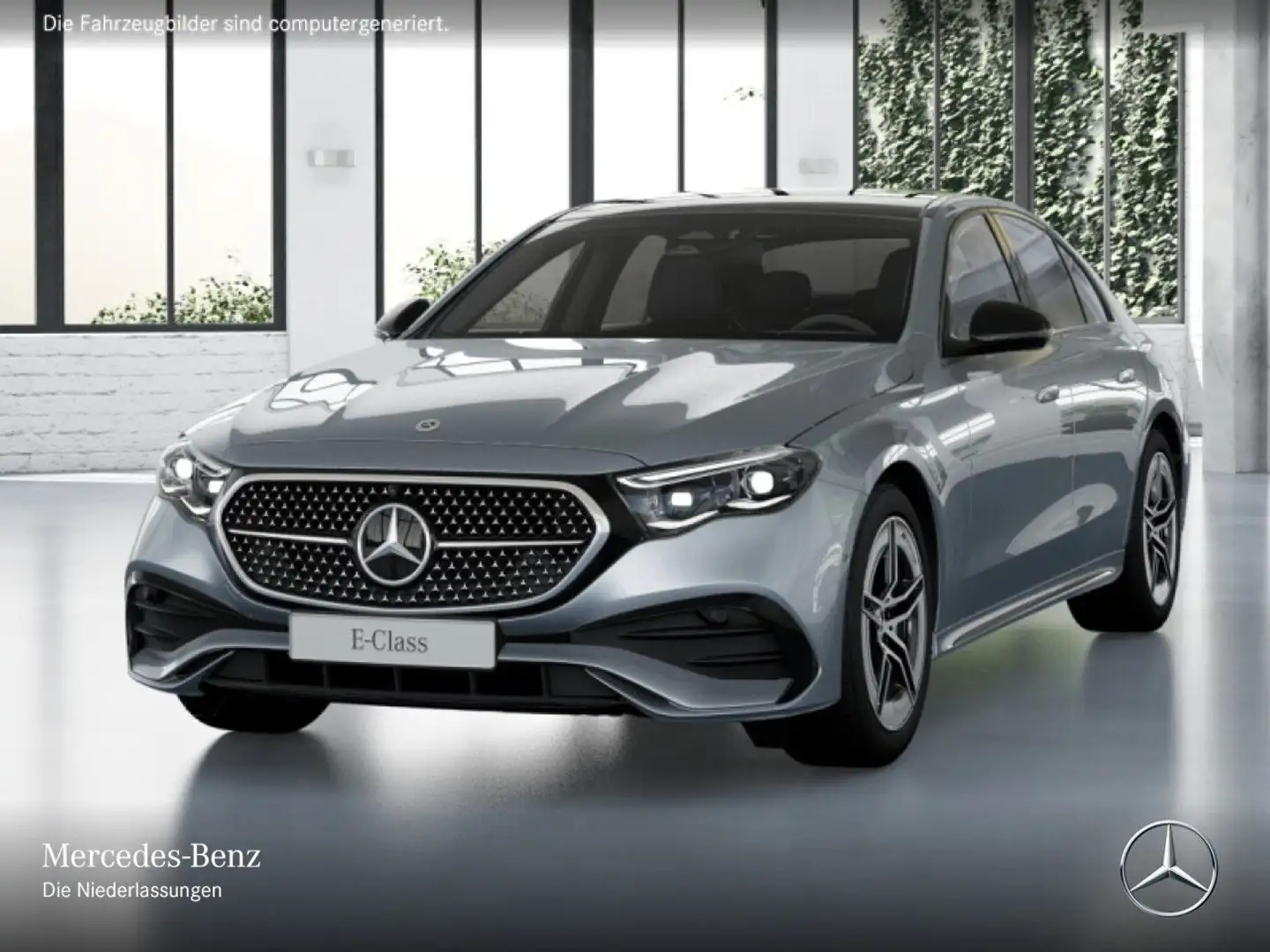 Mercedes-Benz E 300 e Hybrid AMG 360° Pano Burmester Distr. PTS Silber - 2