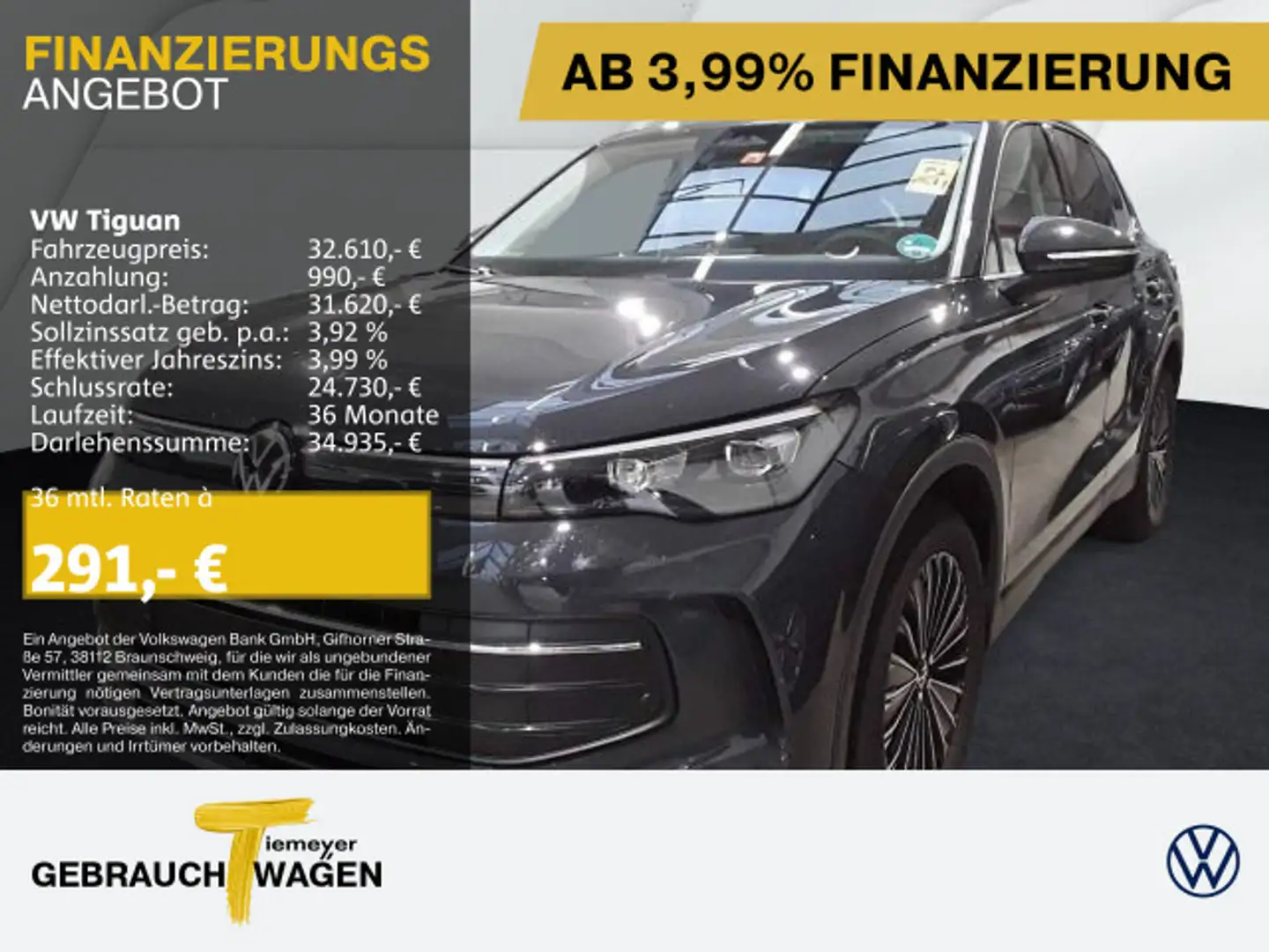 Volkswagen Tiguan 1.5 eTSI DSG LIFE NEUES MODELL AHK KAMERA Grau - 1