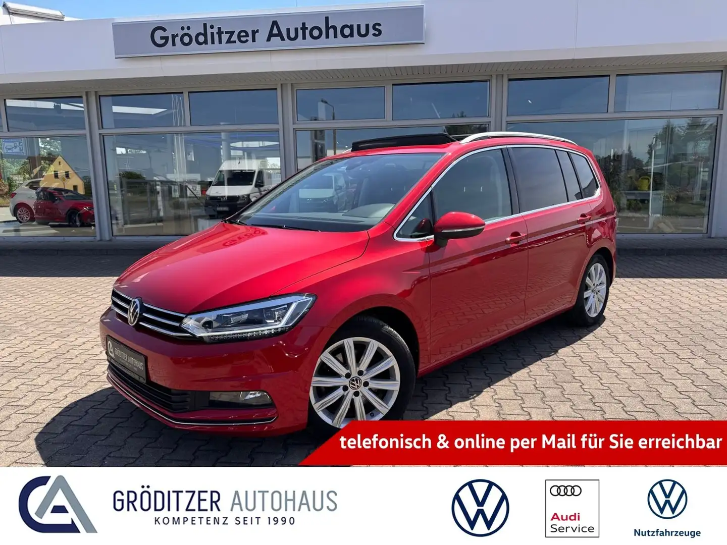 Volkswagen Touran Highline LED|PANO|NAV|7-Si|SHZ Rojo - 1