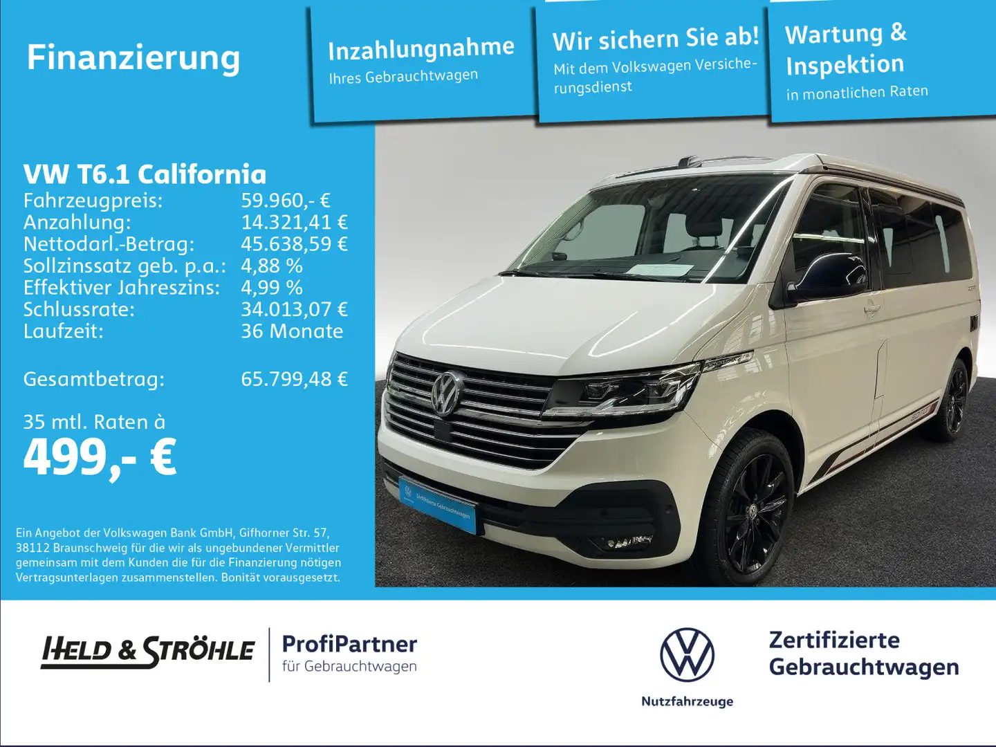 Volkswagen T6.1 California Ocean Edition 2.0TDI 4M AHK STHZ Blanc - 1