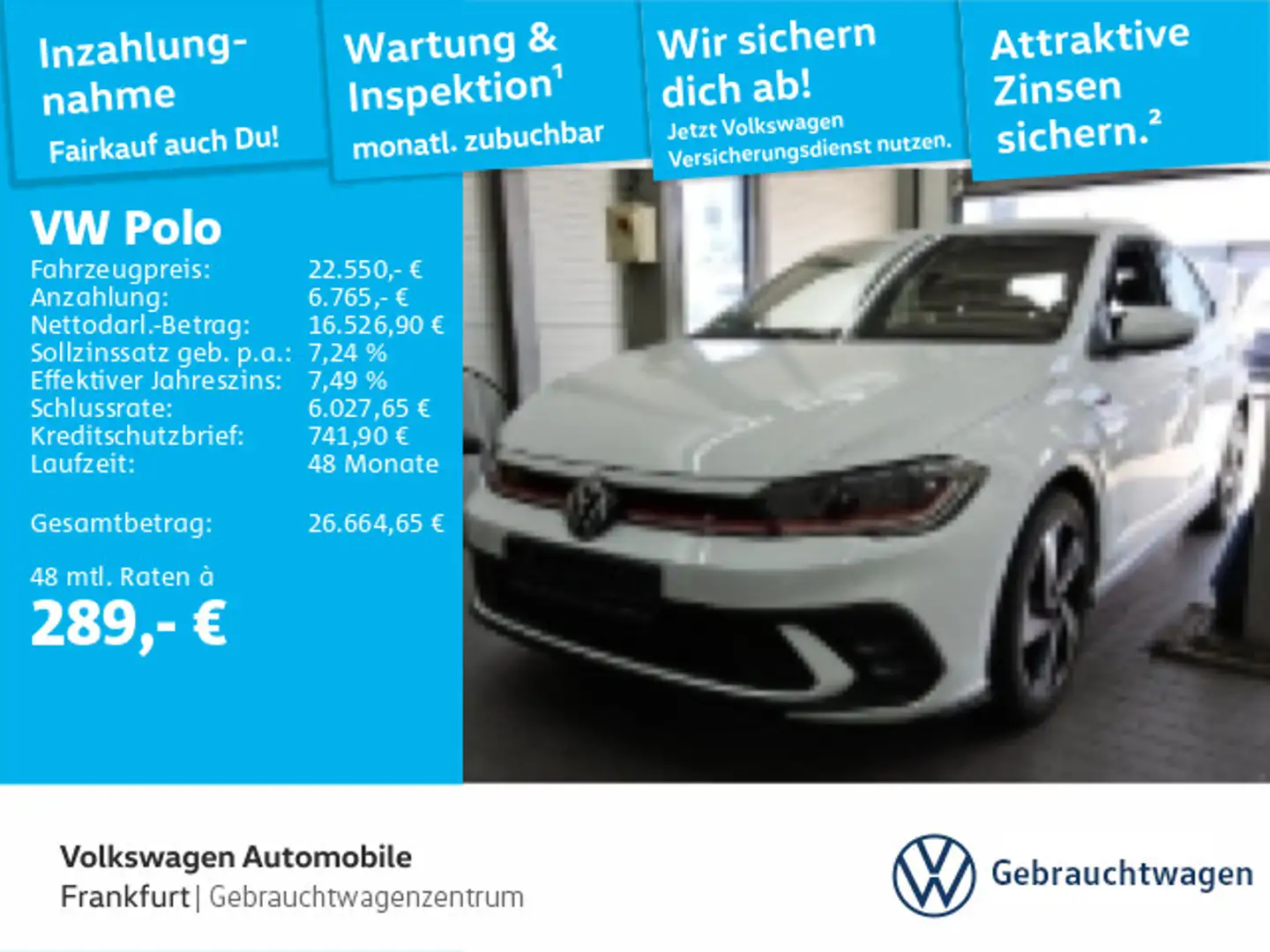 Volkswagen Polo 2.0 TSI DSG GTI FrontAssist IQ.Light DAB+ Weiß - 1