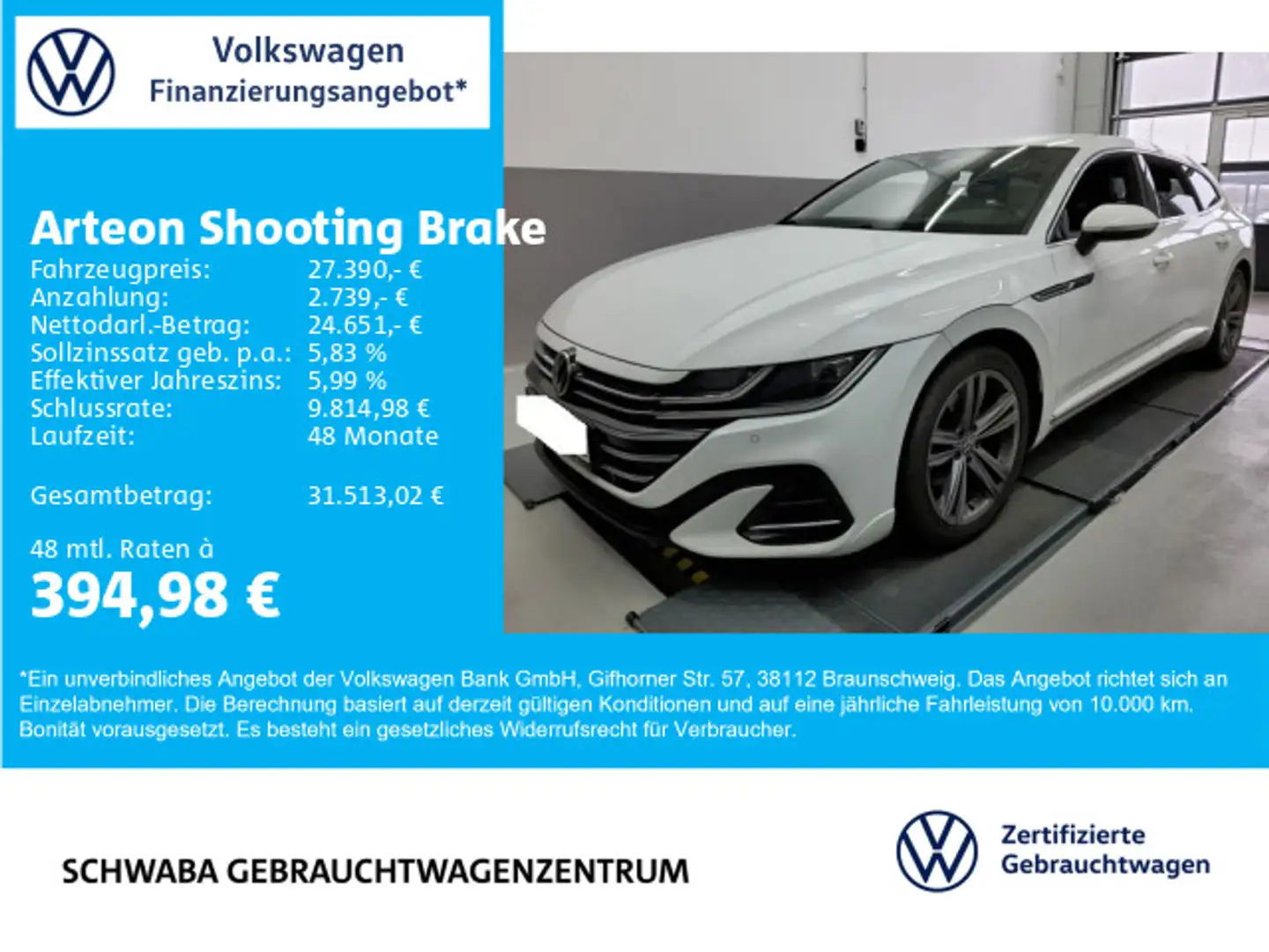 Volkswagen Arteon R-Line 2.0 TDI DSG Weiß - 1