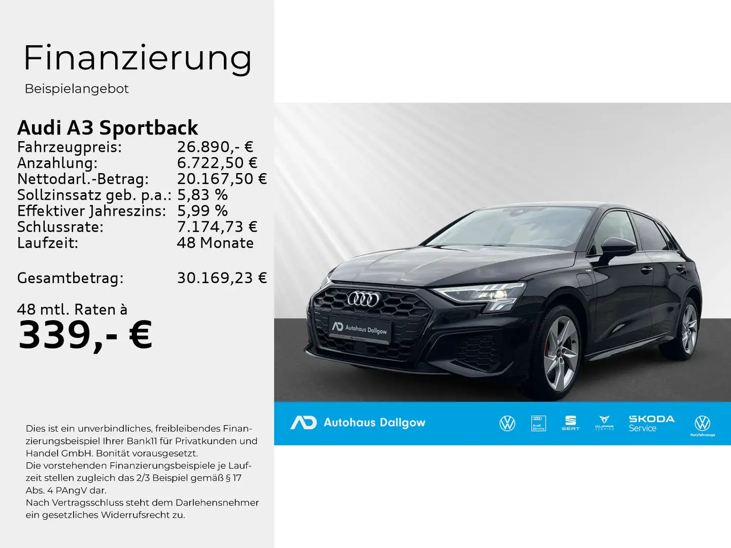 Audi A3 TFSI e S line 45 e 180(245) kW(PS) Schwarz - 2