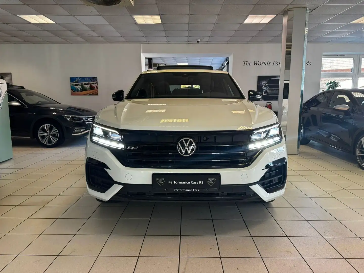 Volkswagen Touareg R-Line 4Motion Pano/Luft/AHK/Matrix/STHZ Blanc - 2