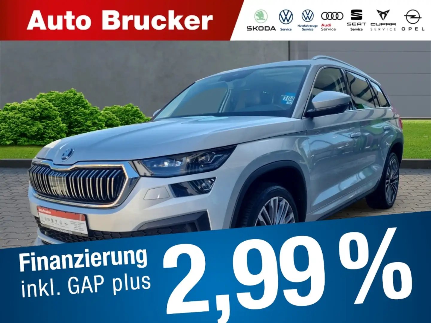 Skoda Kodiaq L&K 4x4 2.0 TDI+Alufelgen+elektr.Panoramadach+Navi Silber - 1