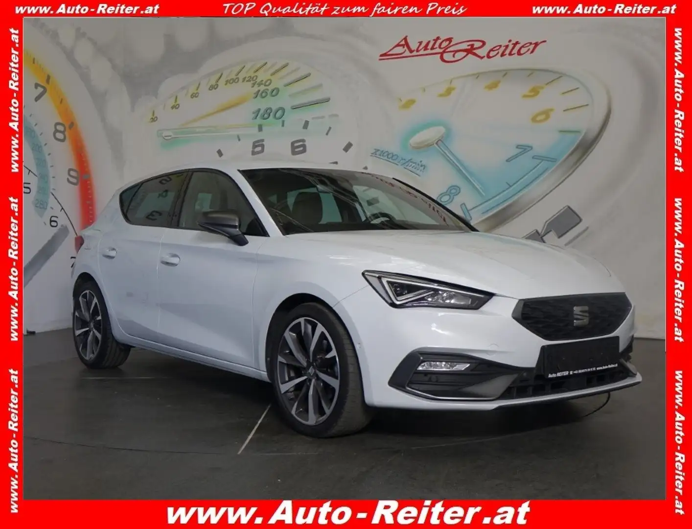 SEAT Leon 1,5 eTSI ACT FR DSG *ACC, LED, NAVI, TEILLEDER* Weiß - 1