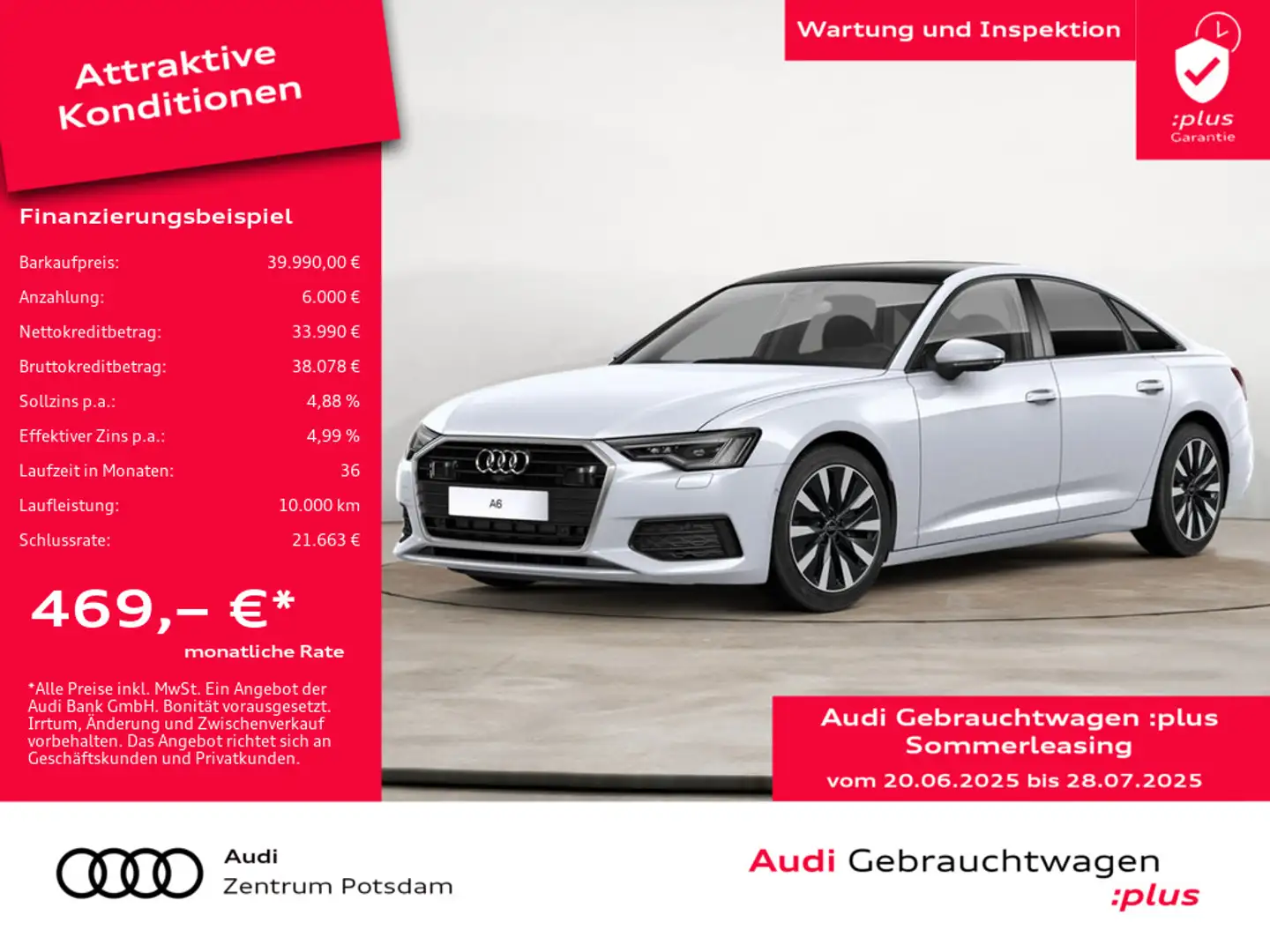 Audi A6 Limousine 40TDI MATRIX NAVI STANDHZ PANORA Wit - 1